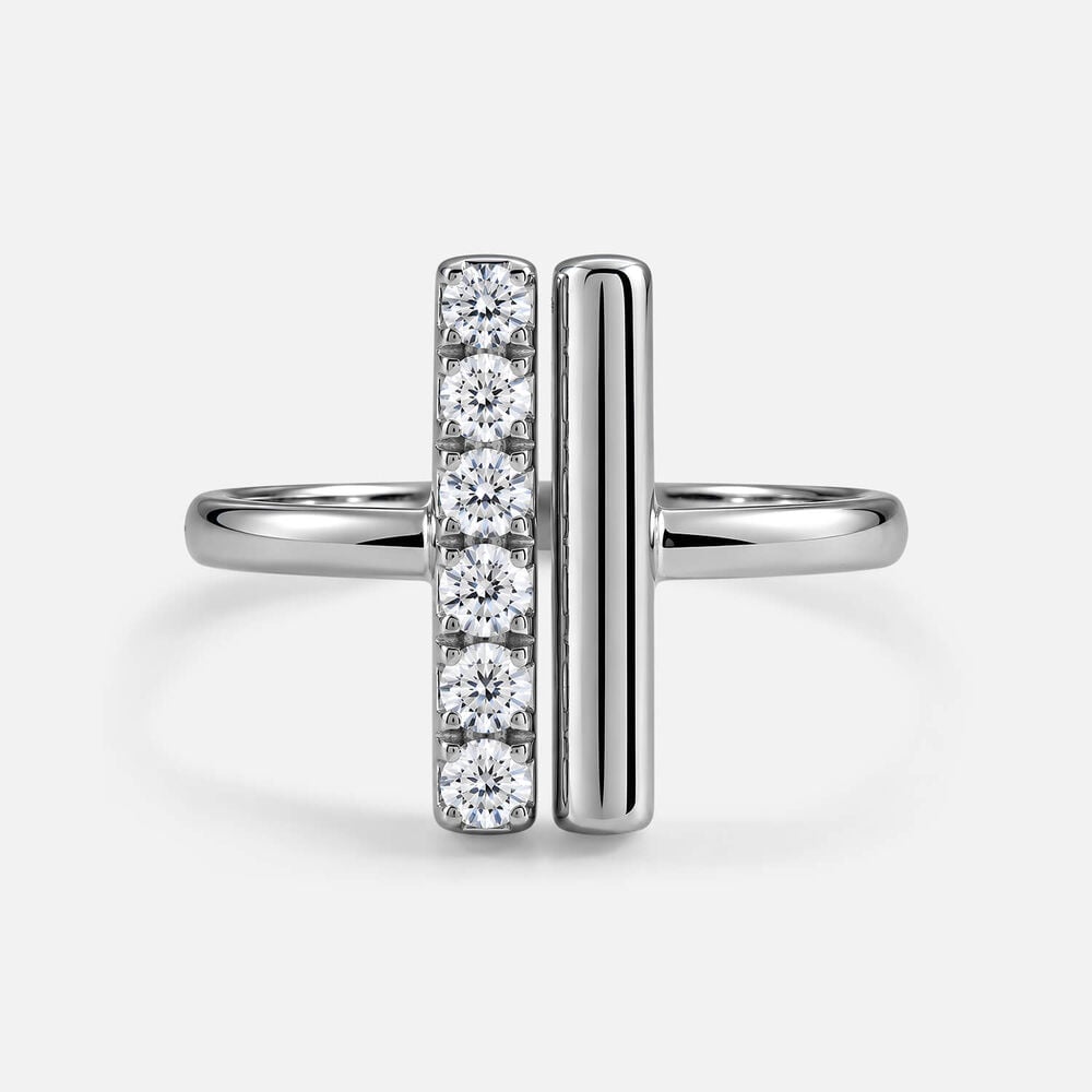 Born Axis Sterling Silver 0.30ct Lab Grown Diamond Split Ring