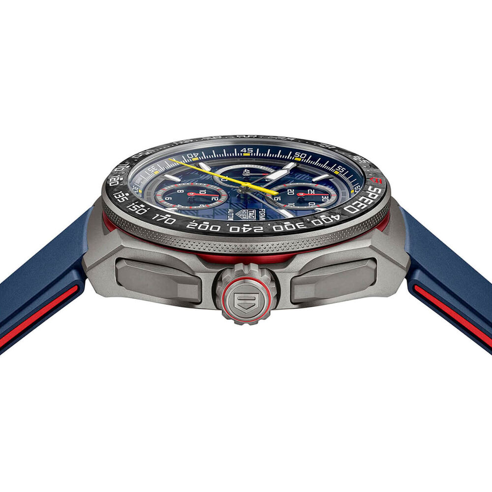 TAG Heuer Formula 1 Chronograph X Oracle Red Bull Racing 44mm Blue Dial Rubber Strap Watch image number 2