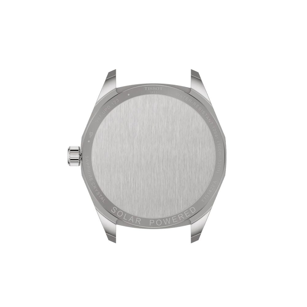 Tissot PRC 100 Solar 39mm Silver Dial Yellow Gold PVD Steel Bracelet Watch image number 2