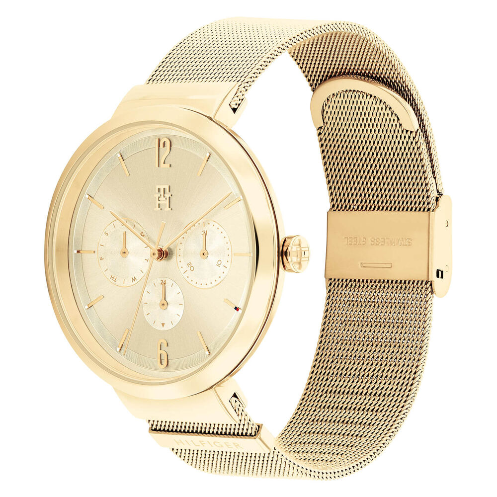 Tommy Hilfiger 40mm Champagne Dial Yellow Gold Mesh Bracelet Watch