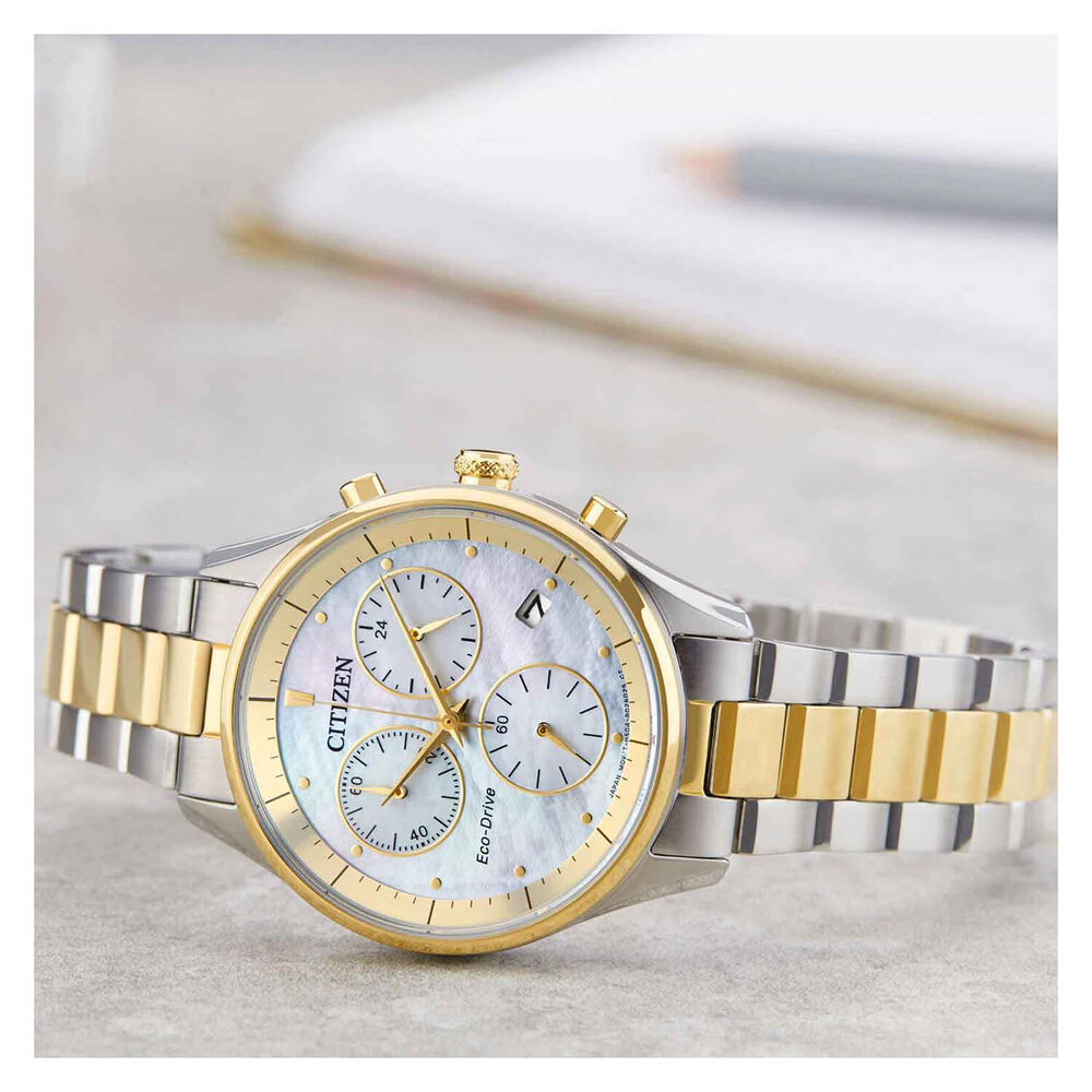 Citizen Silhouette Chronograph Stainless Steel & Mother-of-Pearl Ladies' Watch