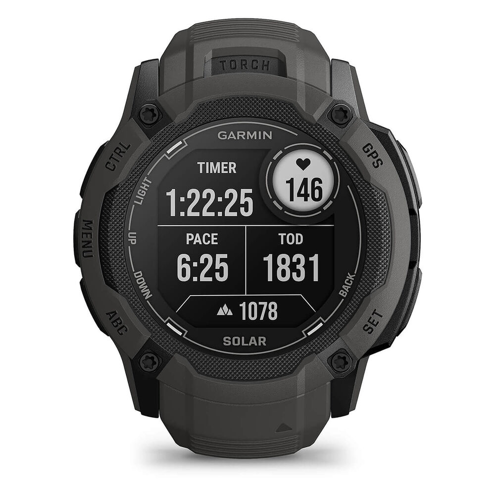 Garmin Instinct 2x Solar Graphite 50mm Black Silicone Strap Watch image number 7