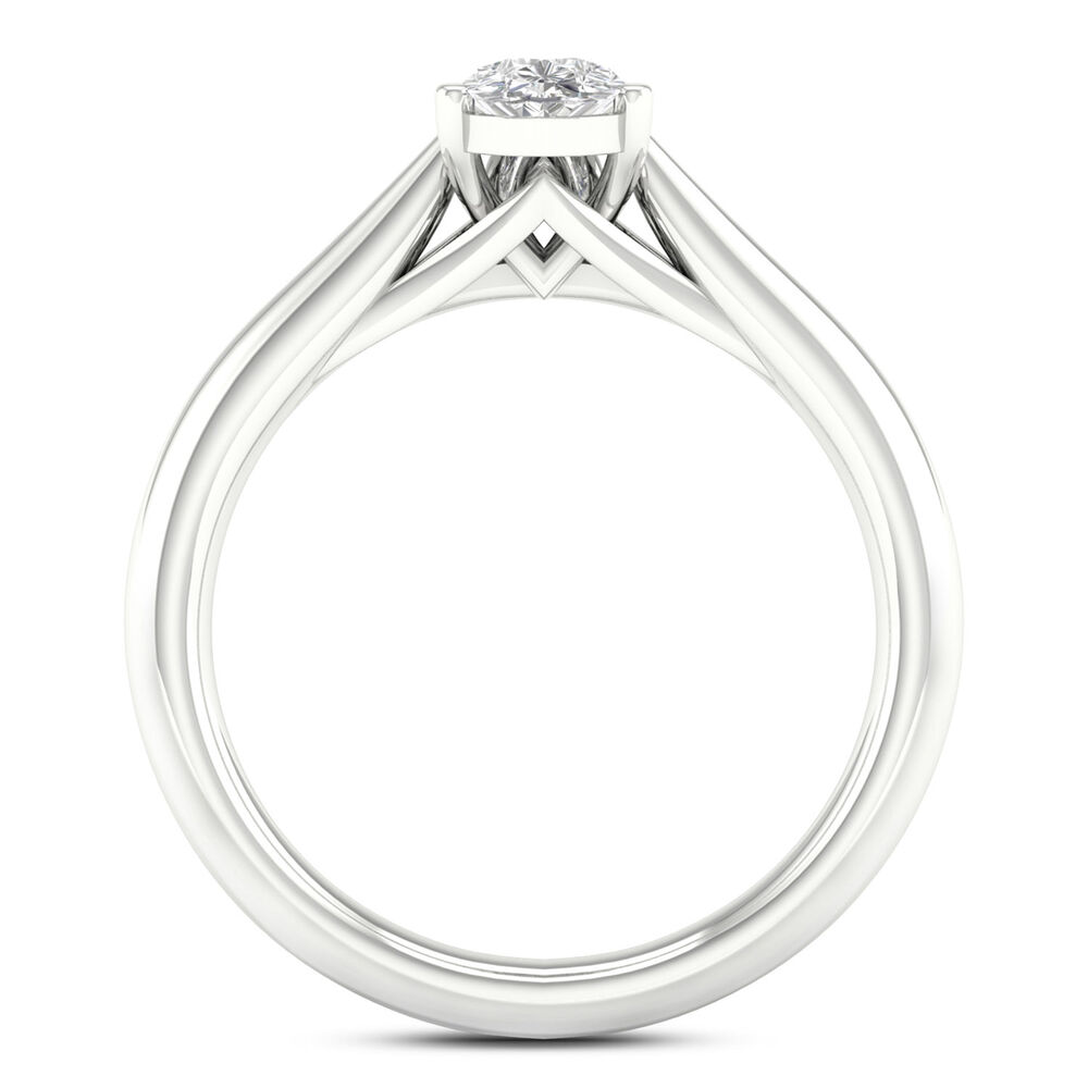 18ct White Gold 0.70ct Pear Diamond Orchid Setting Ring image number 2