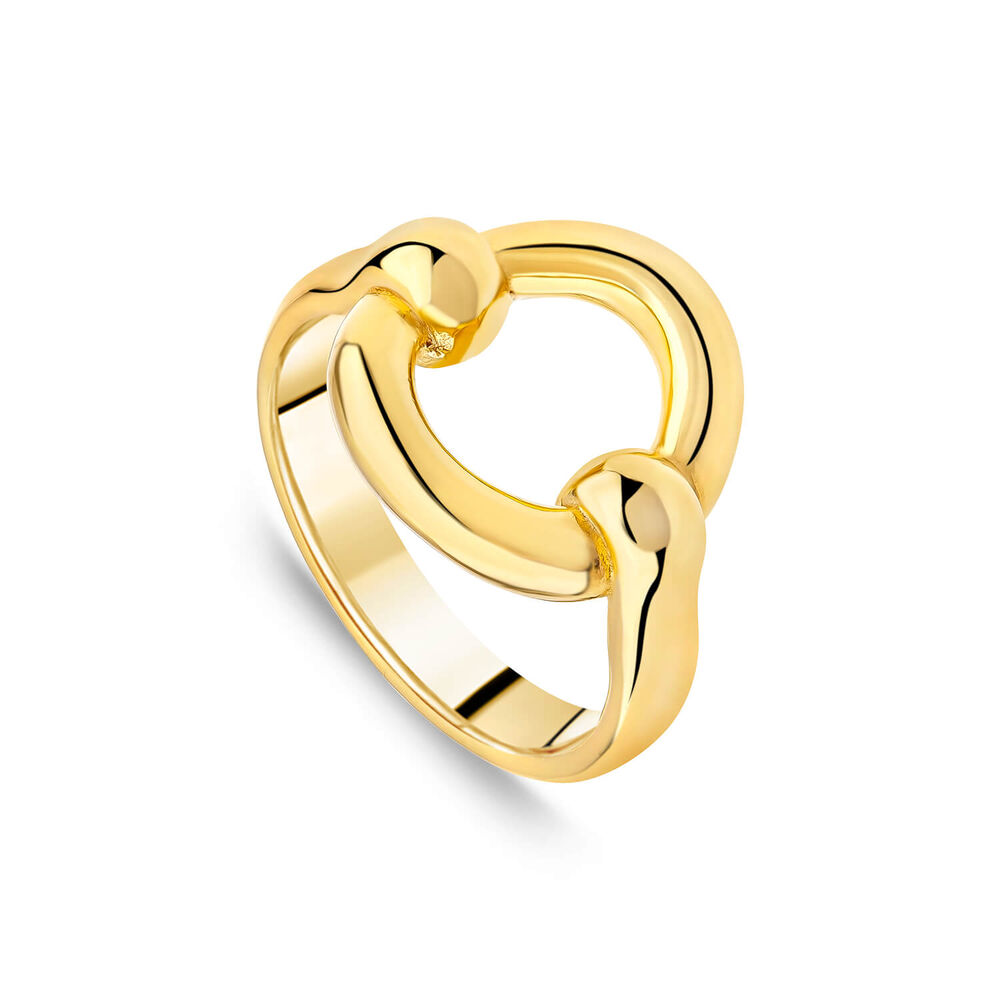 Yellow Gold Plated Sterling Silver Open Circle Ring