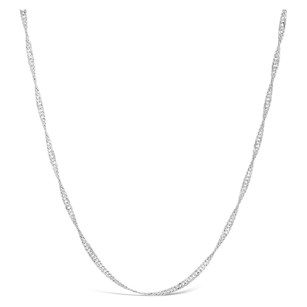 9ct White Gold Sparkle 18' Sing Chain Necklace