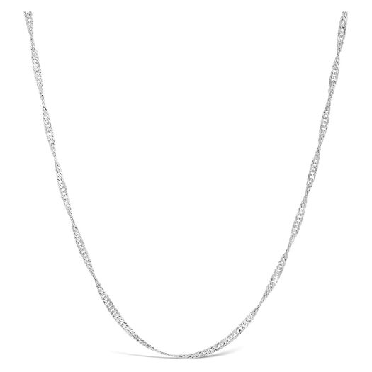 9ct White Gold Sparkle 18' Sing Chain Necklace