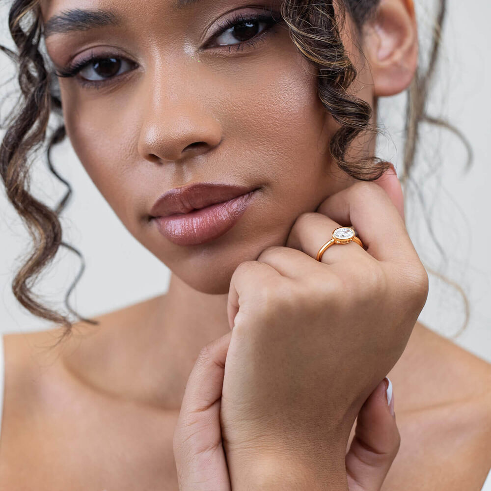 Born Orbit 9ct Yellow Gold Lab Grown 1ct Oval Diamond Ring