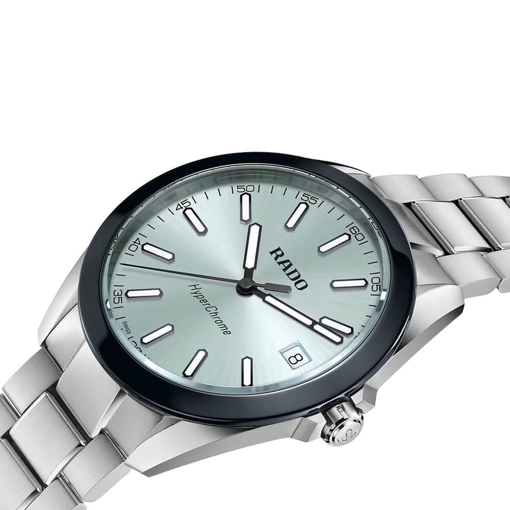 Rado HyperChrome Quartz 41.5mm Ice Blue Dial Steel Bracelet Watch