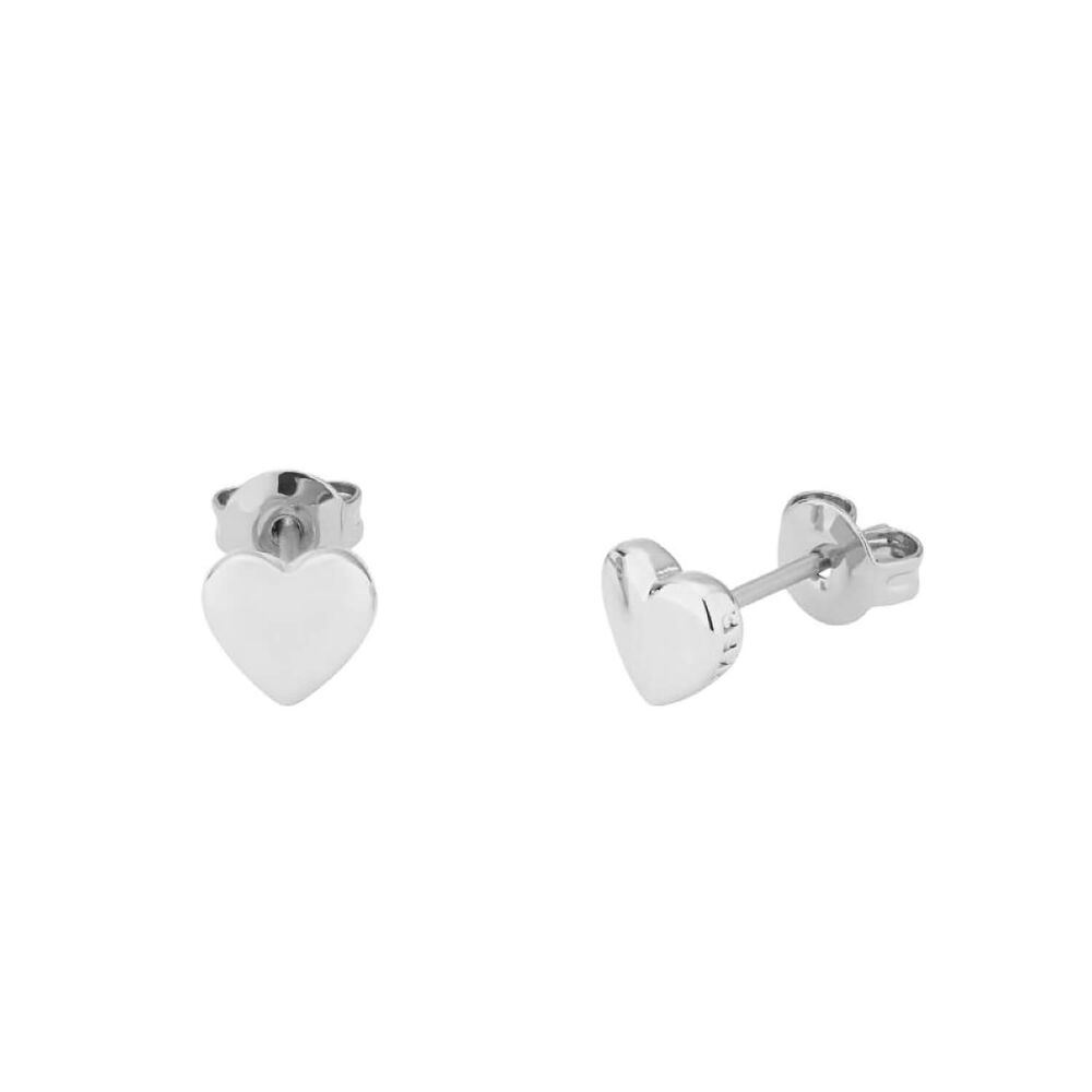 Ted Baker Harly Silver Plated Tiny Heart Stud Earrings image number 1