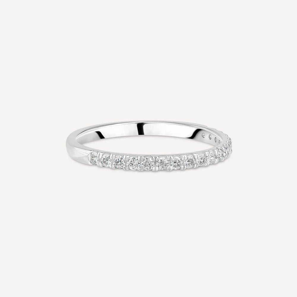 Platinum 1.7mm 0.20ct Diamond Split Claw Wedding Ring image number 2