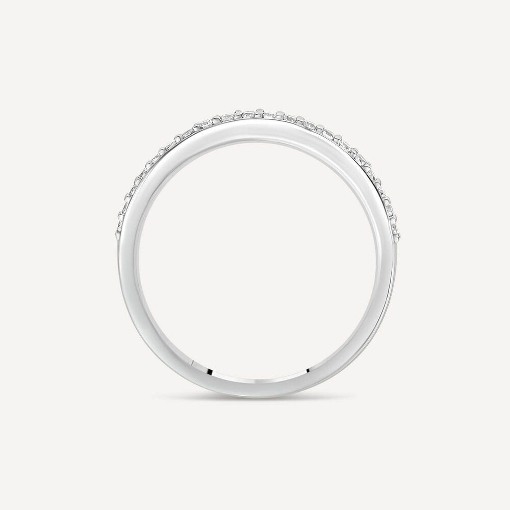 18ct White Gold Full Grain 0.15ct Diamond Half Eternity Ring image number 3