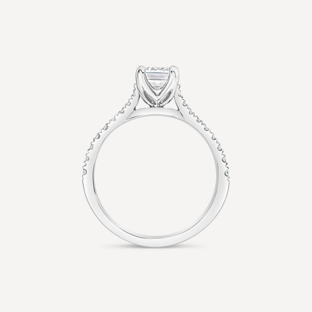 Born Platinum 1.20ct Lab Grown Emerald Cut & Diamond Sides Ring