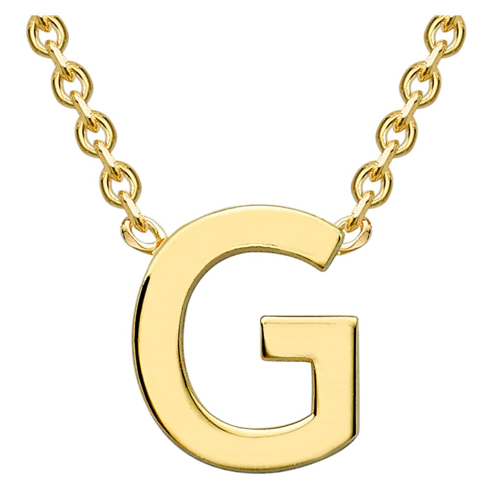 9 Carat Yellow Gold Petite Initial G Necklet (Special Order) (Chain Included) image number 0