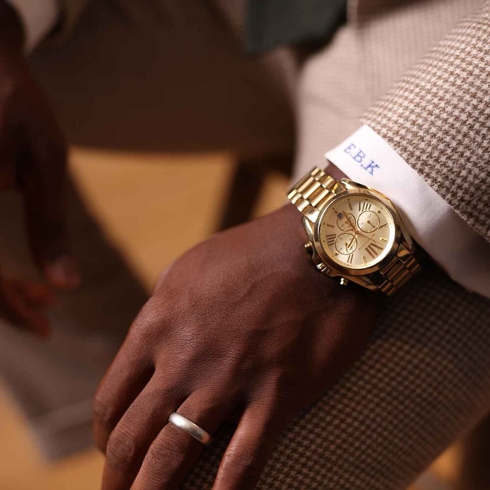 Michael Kors Lexington men's oversized chronograph gold-plated watch image number 2