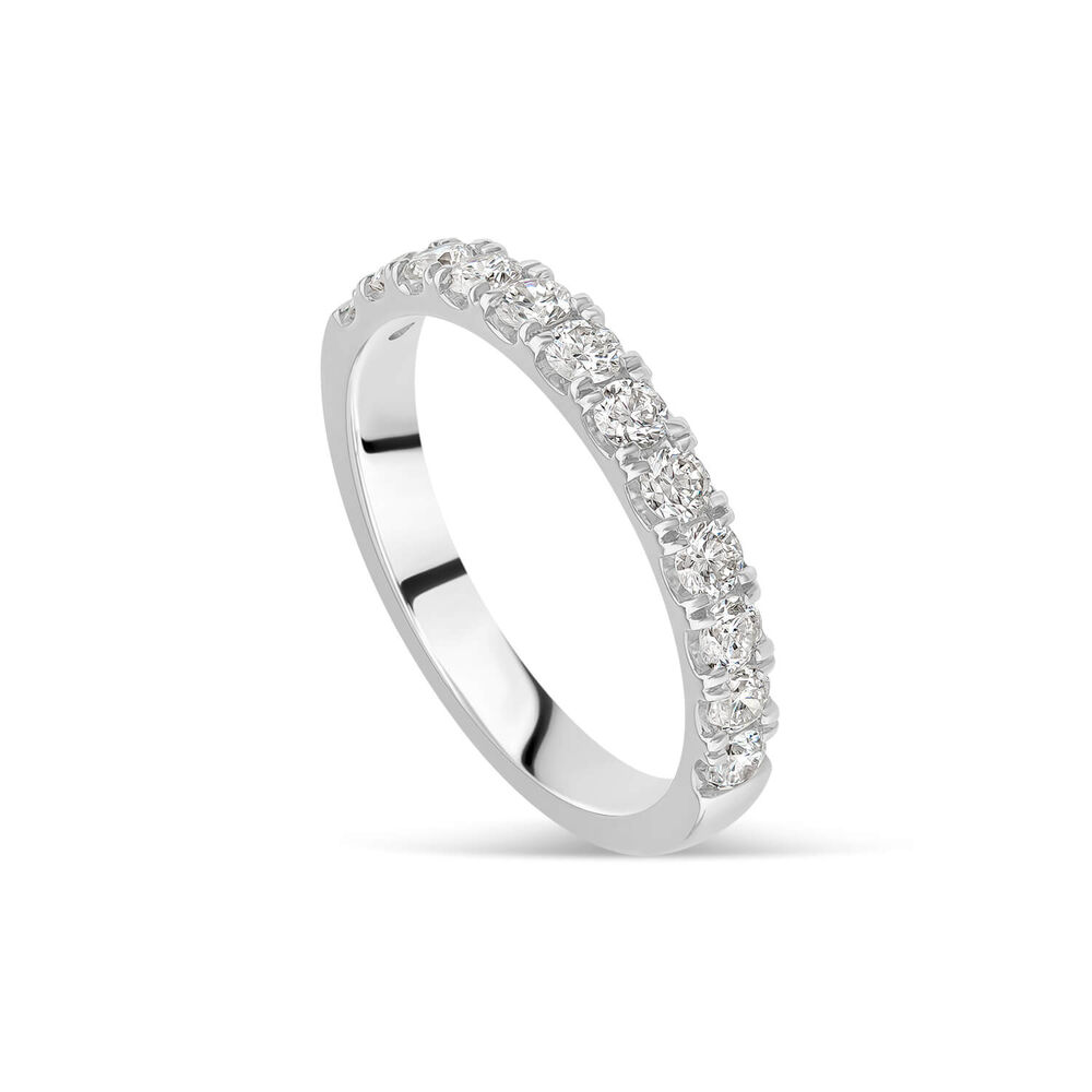 Platinum 2.5mm 0.45ct Diamond Split Claw Wedding Ring