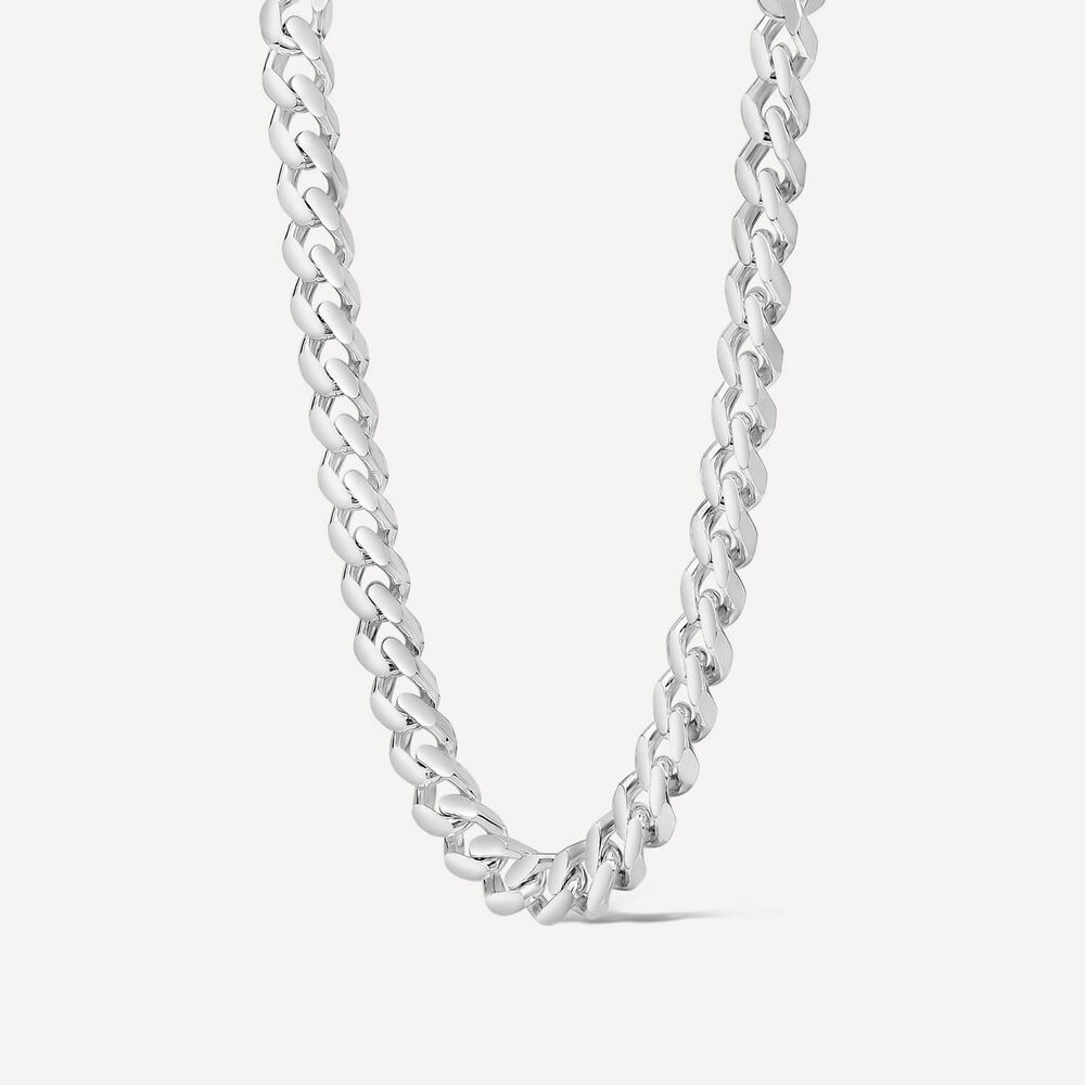 Sterling Silver Square Curb 20' Men's Chain image number 1