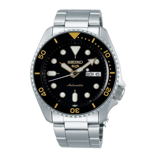 Seiko 5 Sports 42.5mm Black Dial Bezel Bracelet Watch