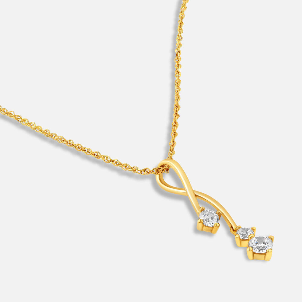 9ct Gold Cubic Zirconia Pendant (Chain Included)