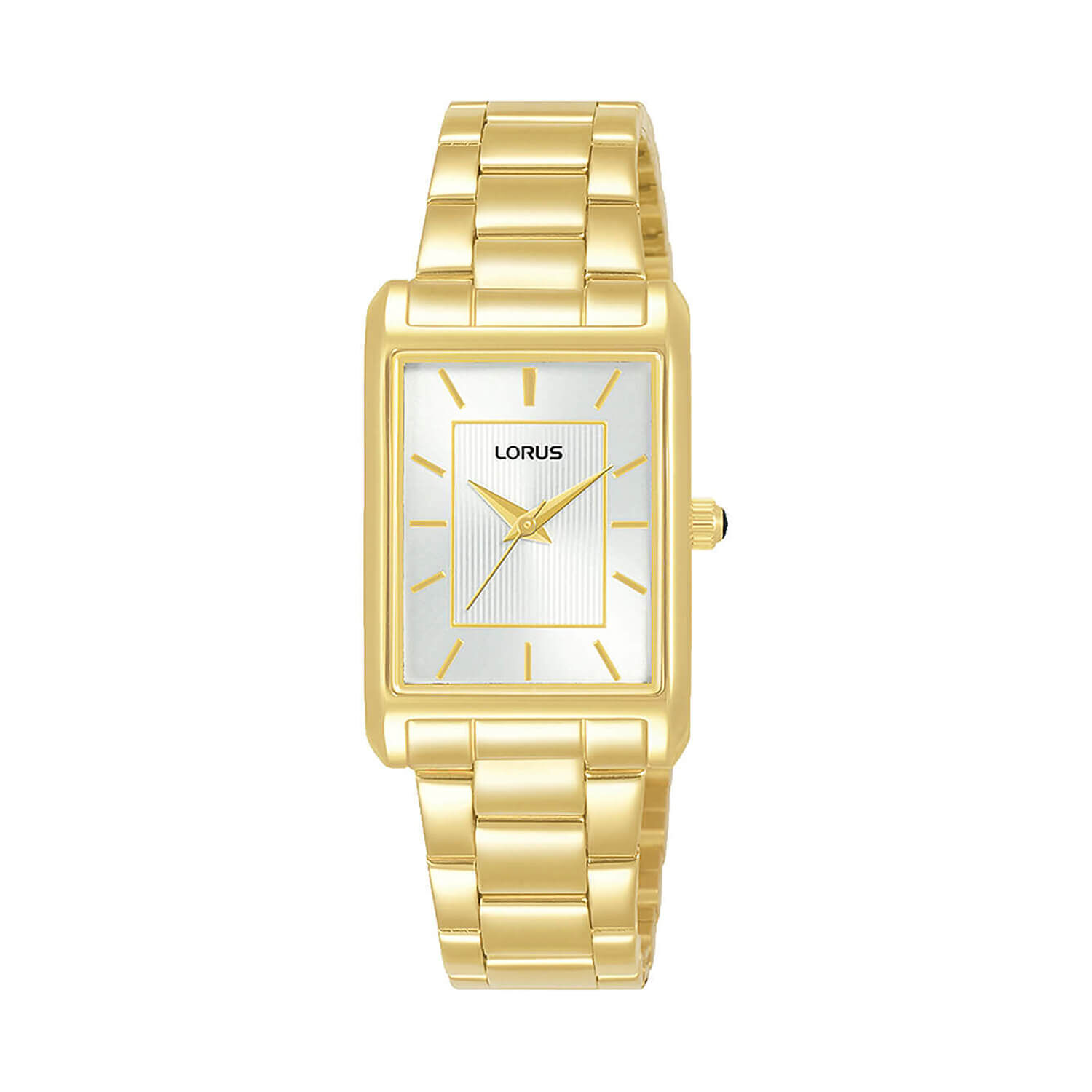 Lorus Quartz Ladies 22mm Silver Dial Gold Tone Steel Bracelet Watch