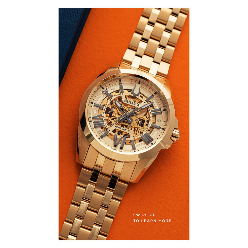 Bulova Sutton Automatic 43mm Gold-Yellow Bracelet Watch image number 3