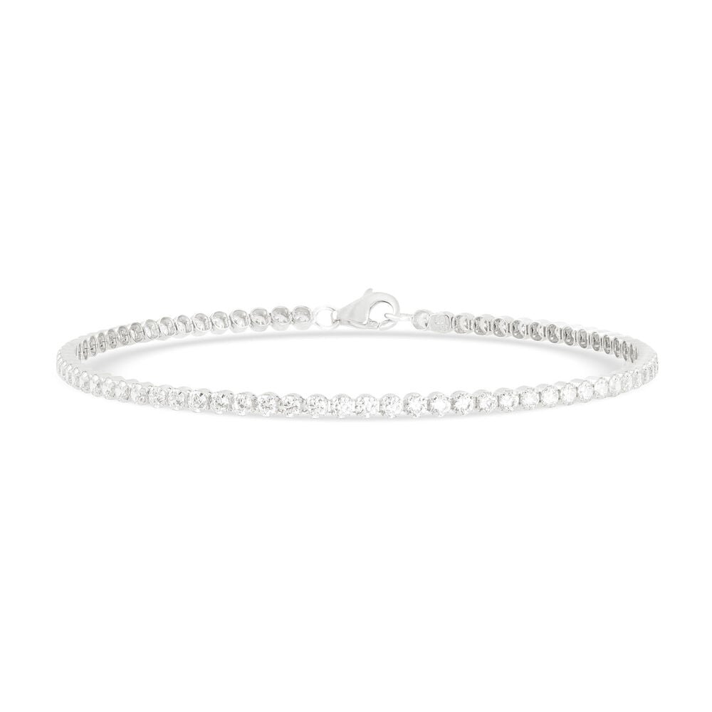 Sterling Silver Single Crystal Line Bracelet