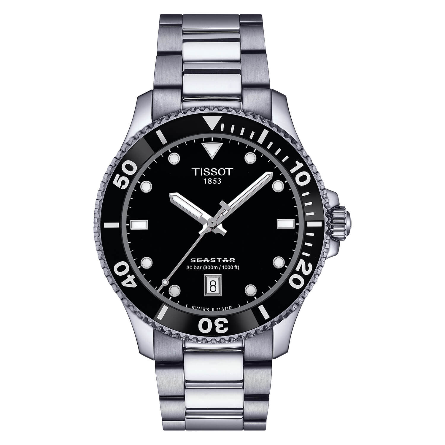 Tissot Seastar 1000 40mm Black Dial Bezel Bracelet Watch