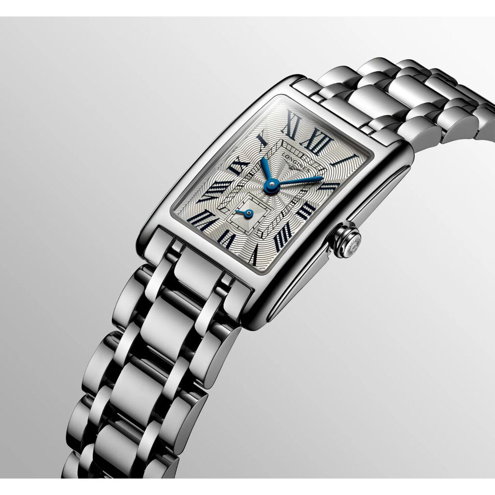Longines DolceVita 20.80 X 32.00 mm Silver "flinque" Dial Blue Index Steel Case Watch