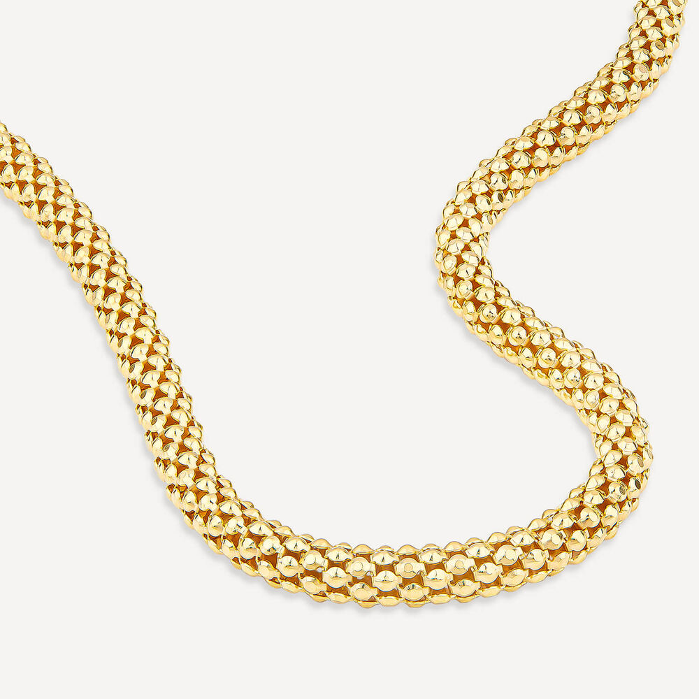 Silver & Yellow Gold Plated Popcorn Tube Necklet
