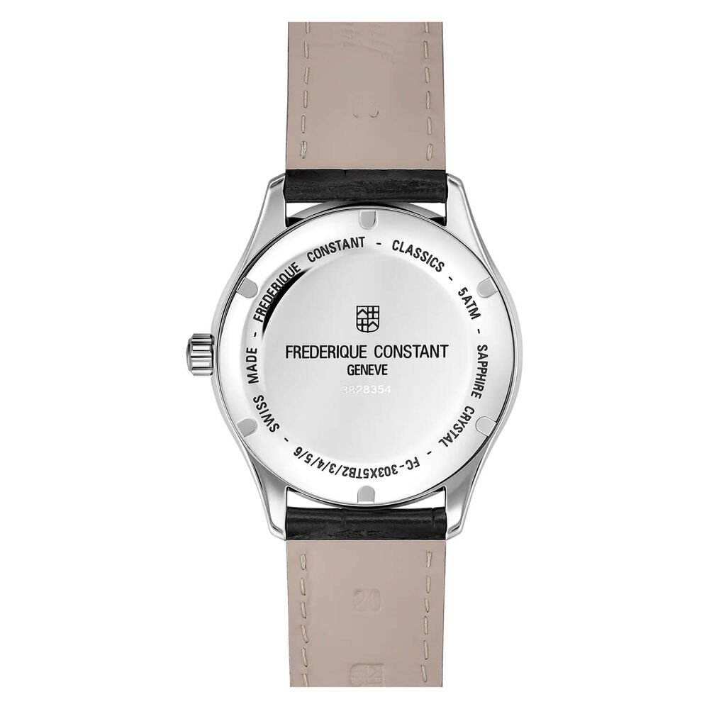 Frederique Constant Classics 40mm Silver Dial Black Leather Strap Watch image number 2