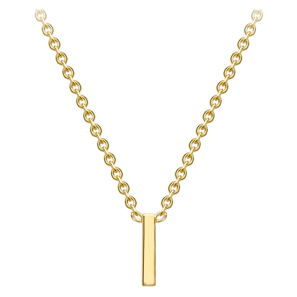 9 Carat Yellow Gold Petite Initial I Necklet image number 1