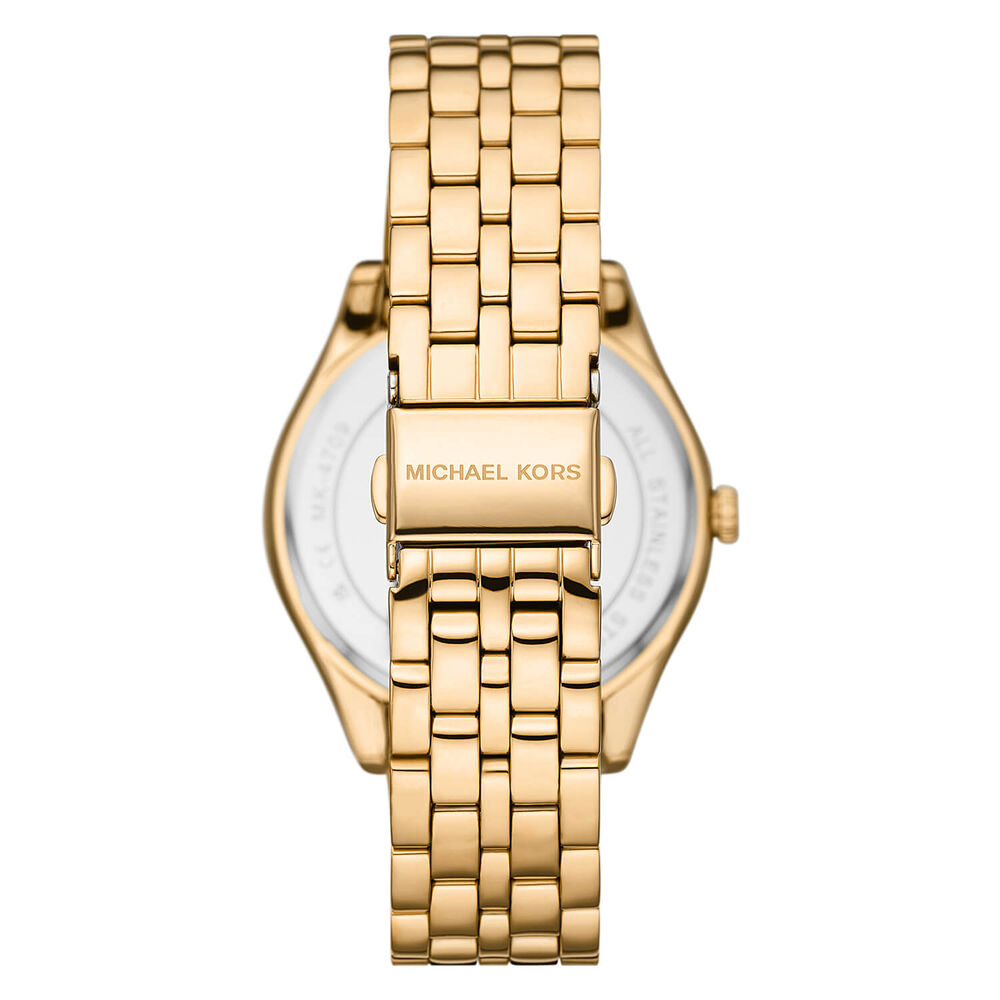 Michael Kors Harlowe 38mm Yellow Gold Crystal Dial & Bezel Bracelet Watch image number 3