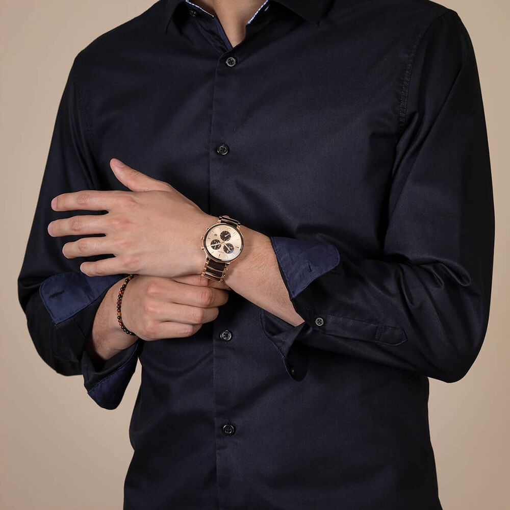 Rado Centrix Chronograph 41mm Rose Gold Dial Steel & Ceramic Bracelet Watch image number 6