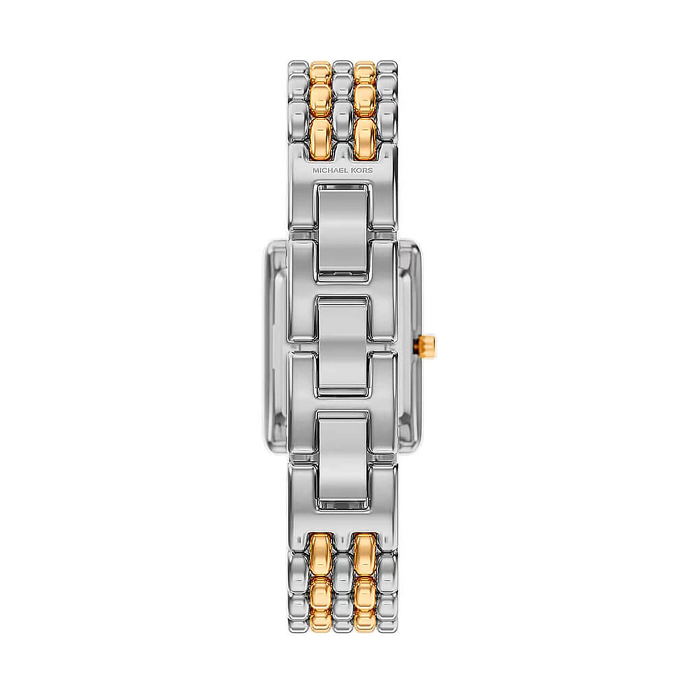 Michael Kors Petite Essex 20x27mm White Dial Two Tone Stainless Steel Bracelet Watch