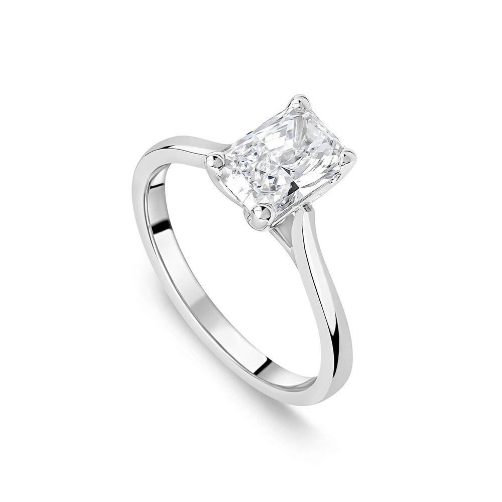 Born Platinum Lab Grown 1.50ct Diamond Radiant Cut Solitaire Ring image number 0