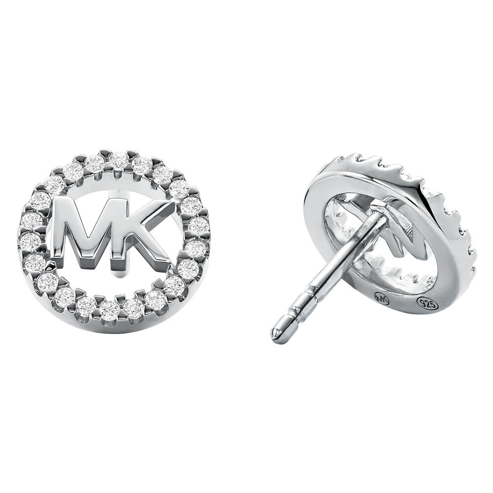 Michael Kors Sterling Silver Logo Stud Earrings