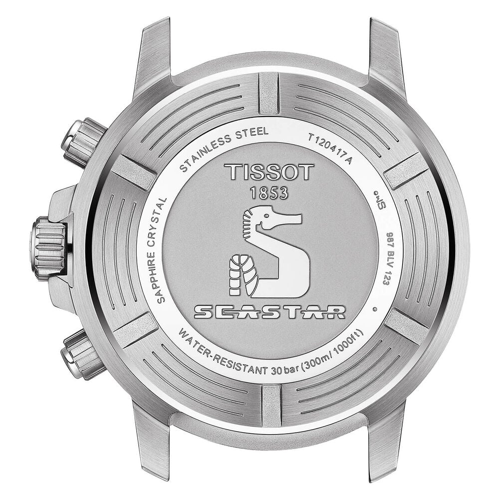 Tissot Seastar 1000 Quartz Chronograph Green Dial Black Bezel Steel Case Bracelet Watch image number 2