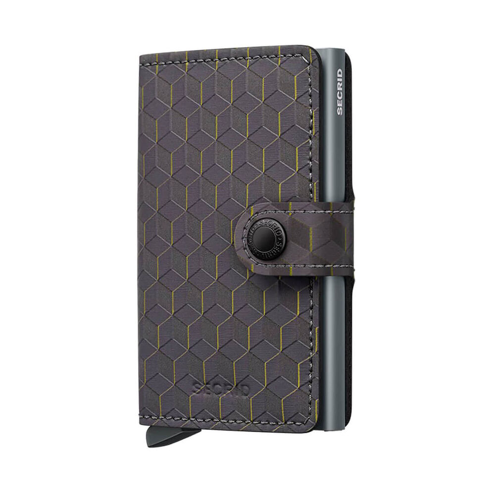 Secrid Optical Grey-Yellow Leather Miniwallet image number 0