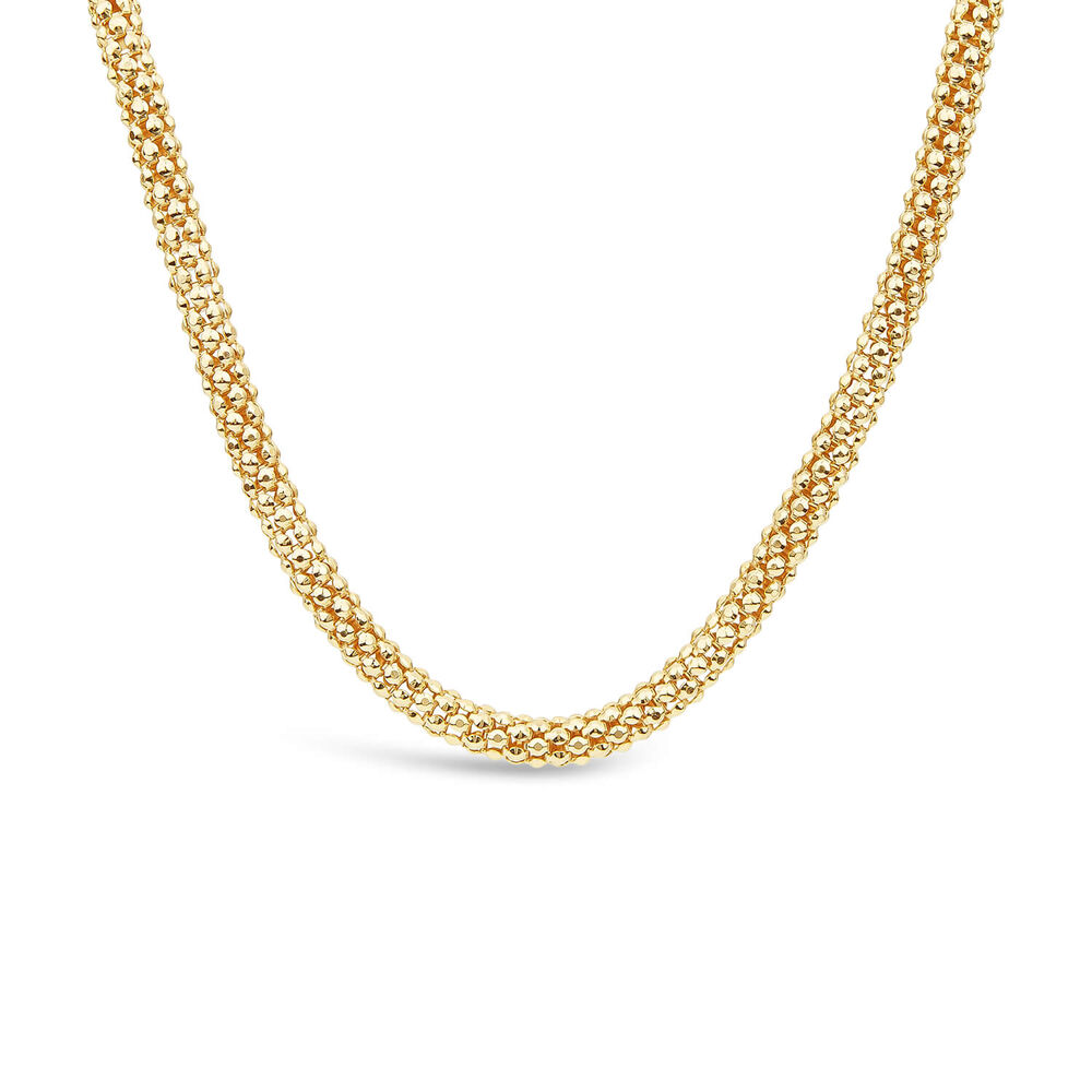 Silver & Yellow Gold Plated Popcorn Tube Necklet