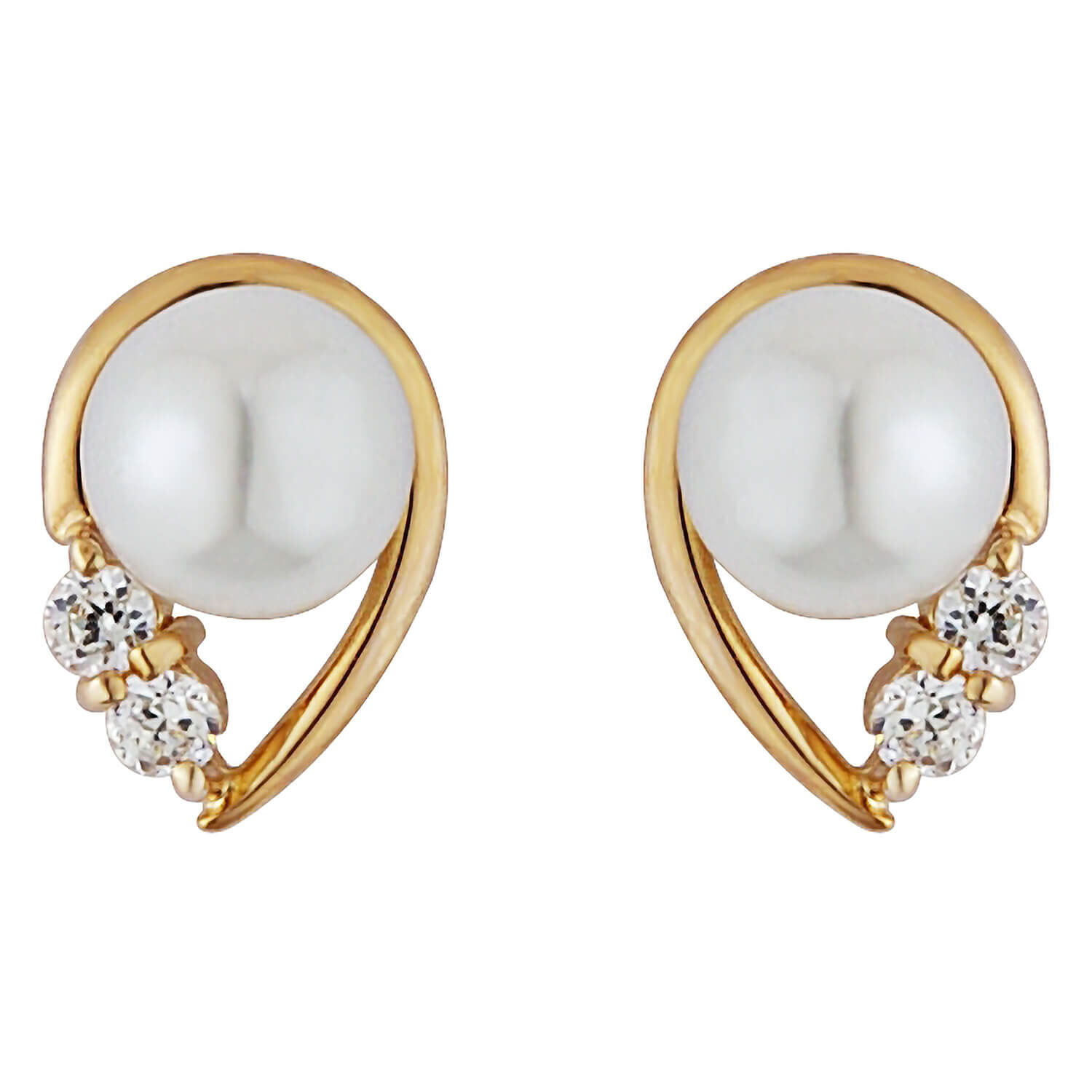 9ct gold pearl stud earrings hotsell