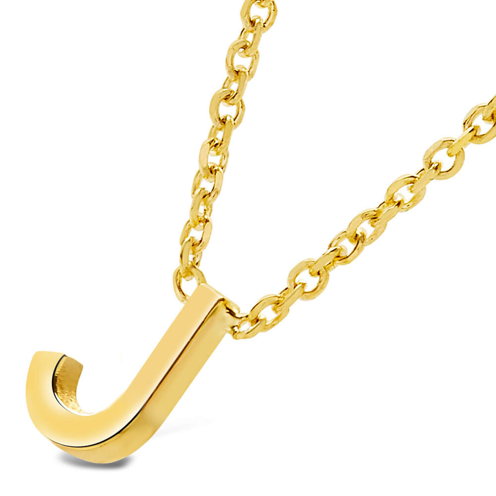 9 Carat Yellow Gold Petite Initial J Necklet image number 1