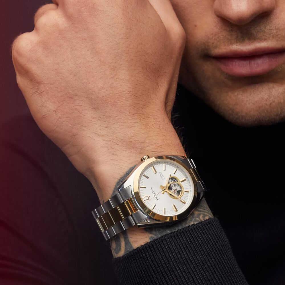 Bulova Men's Classic 42mm Black Dial Steel Bracelet Watch image number 7