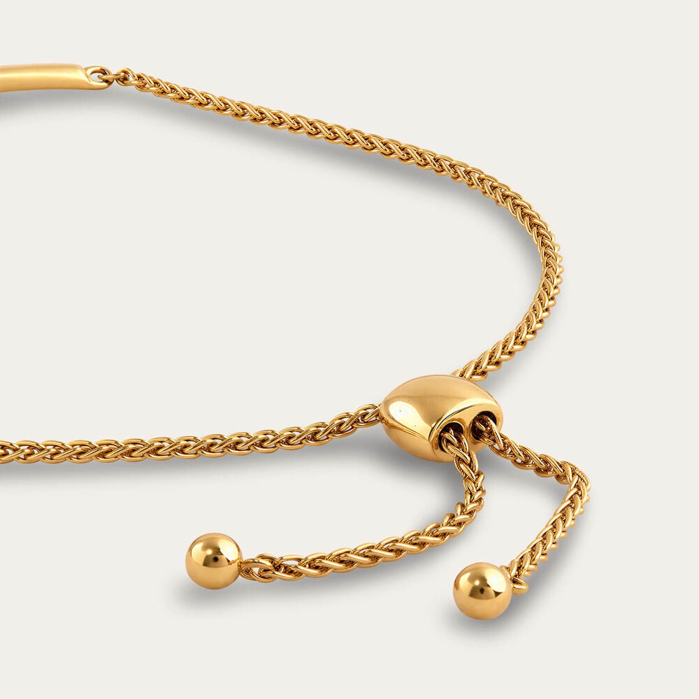 Yellow Gold Plated Sterling Silver Cubic Zirconia Lightning Bolt Bolo Bracelet