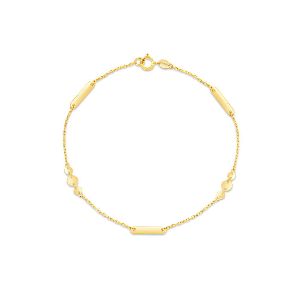 9ct Yellow Gold Discs & Bar Bracelet image number 0