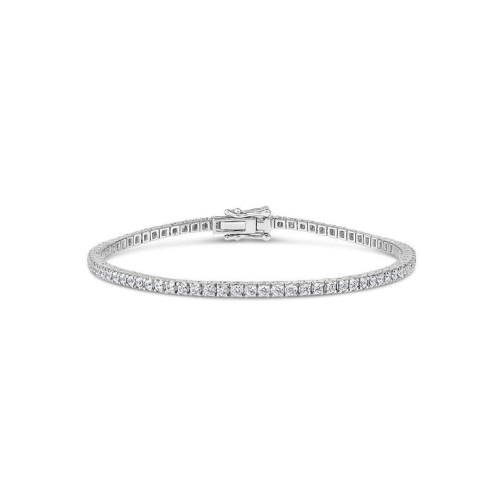 Born 9ct White Gold 2.00ct Lab Grown Diamond Tennis Bracelet image number 0