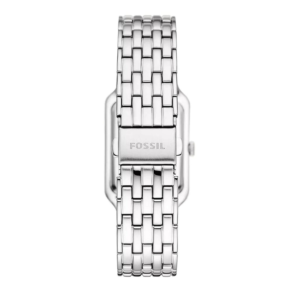 Fossil Raquel 26mm Rectangular Pearlised Dial Steel Case & Bracelet Watch image number 2
