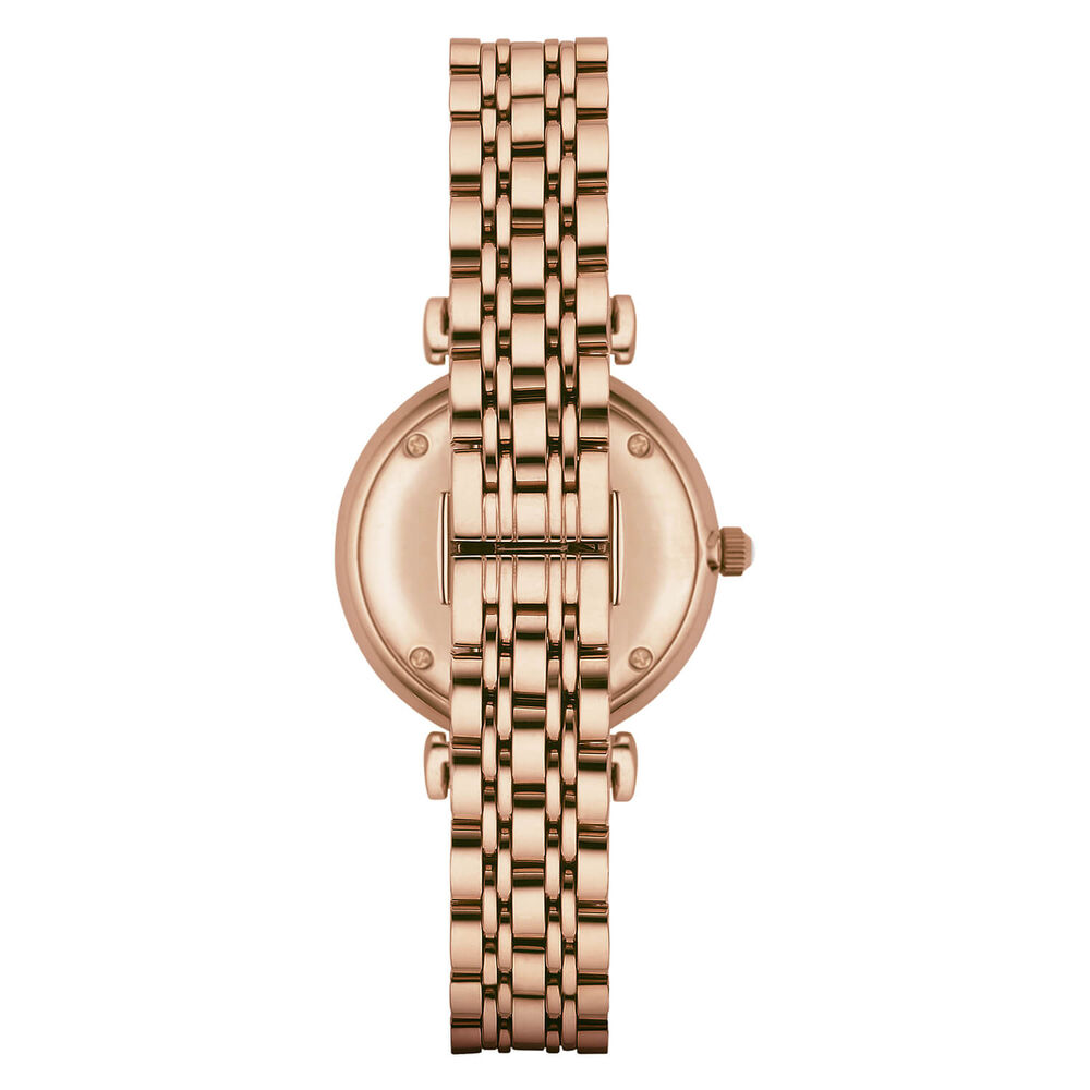 Emporio Armani ladies' cubic zirconia rose gold-tone bracelet watch image number 2
