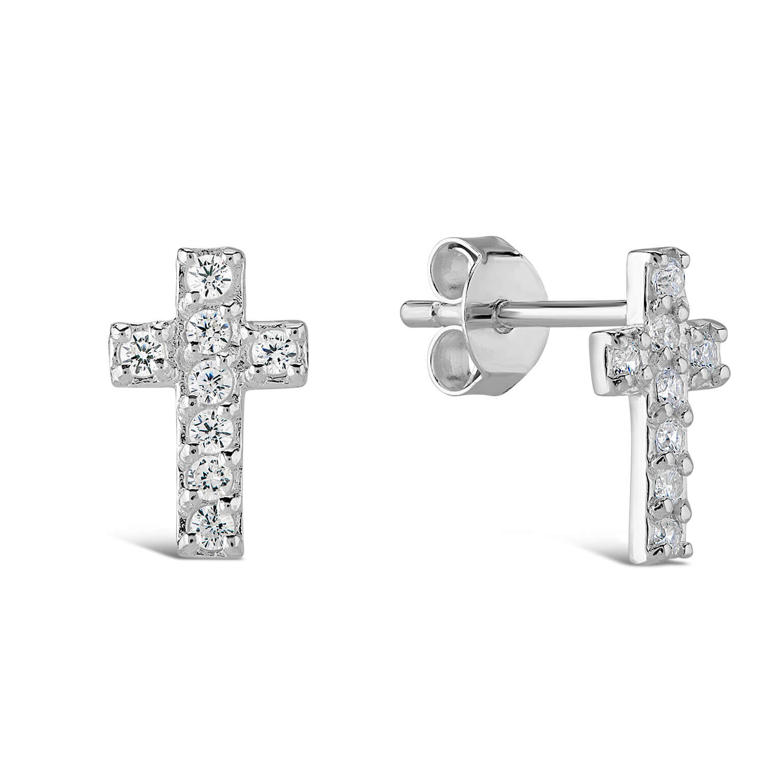 Cross diamond earring deals