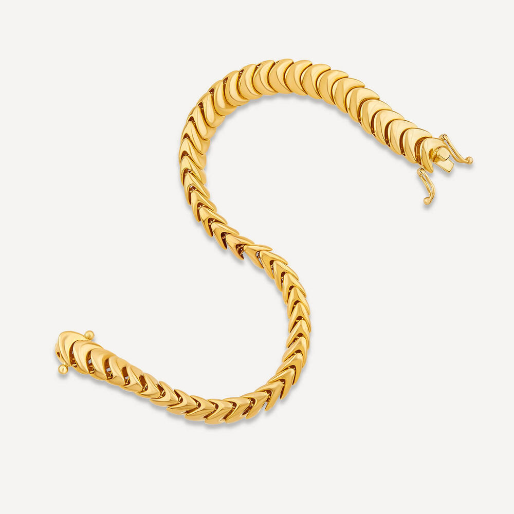 9ct Yellow Gold Shiny Interlocking Link Bracelet image number 3