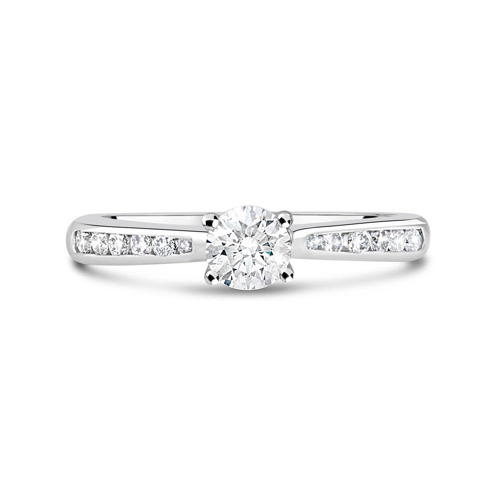 Ladies 18ct White Gold Solitaire Engagement Ring