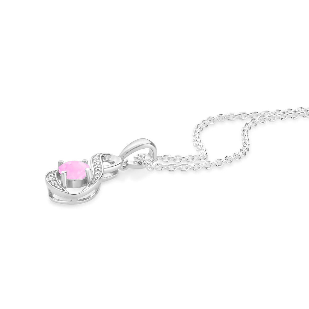 Sterling Silver and Cubic Zirconia October Birthstone Pendant (Chain Included)